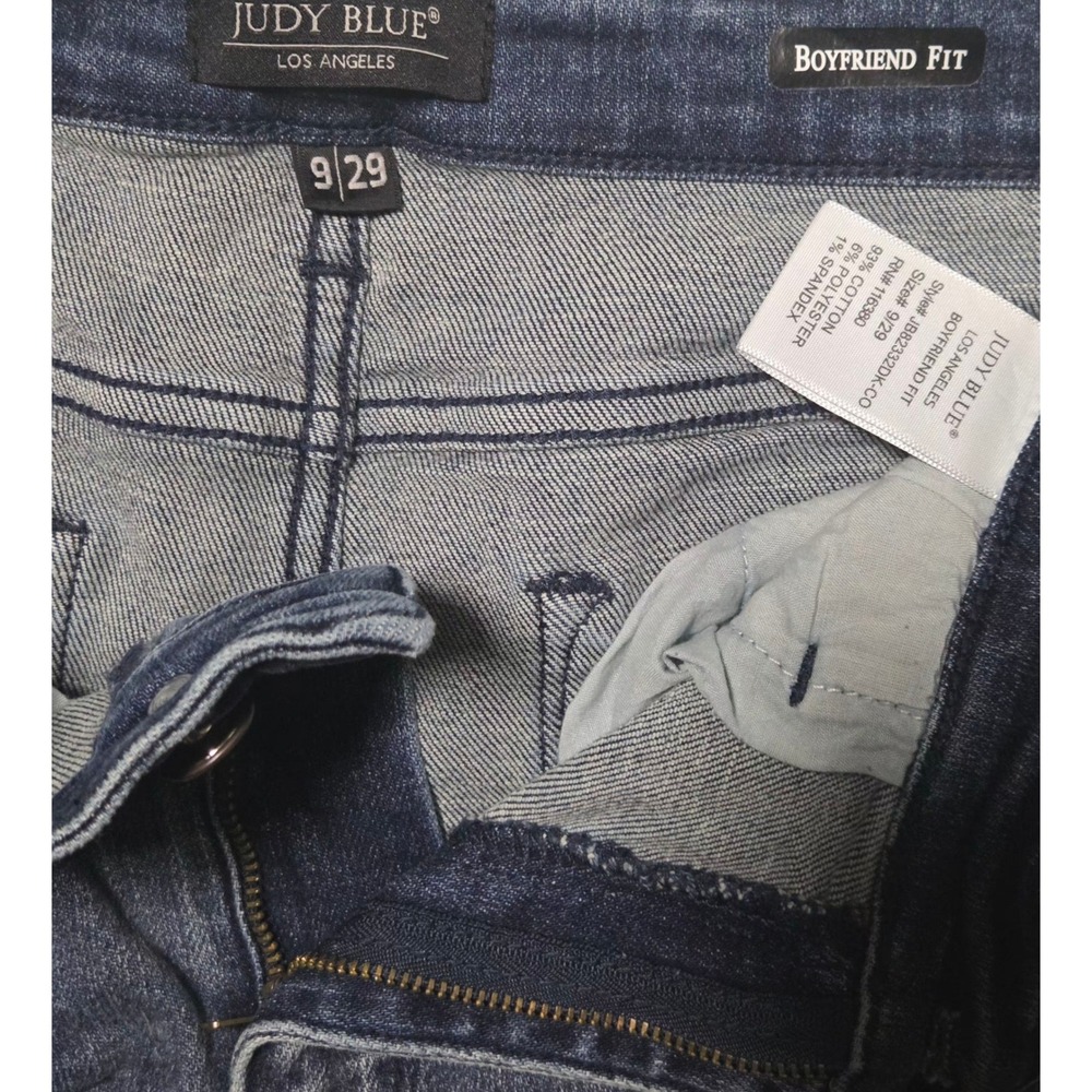 Judy Blue Boyfriend Jeans Womens Size 9 29 Distressed Stretch Denim Mid Rise - Picture 2 of 7